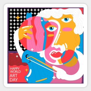 World Art Day Violin Magnet